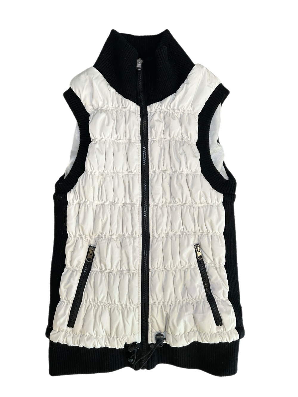 Calvin Klein Black & White Quilted Zip-Up Vest